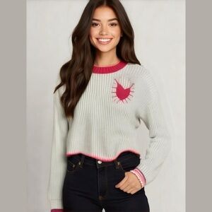 Anthropologie Kerri Rosenthal Heart Sweater Extra Small